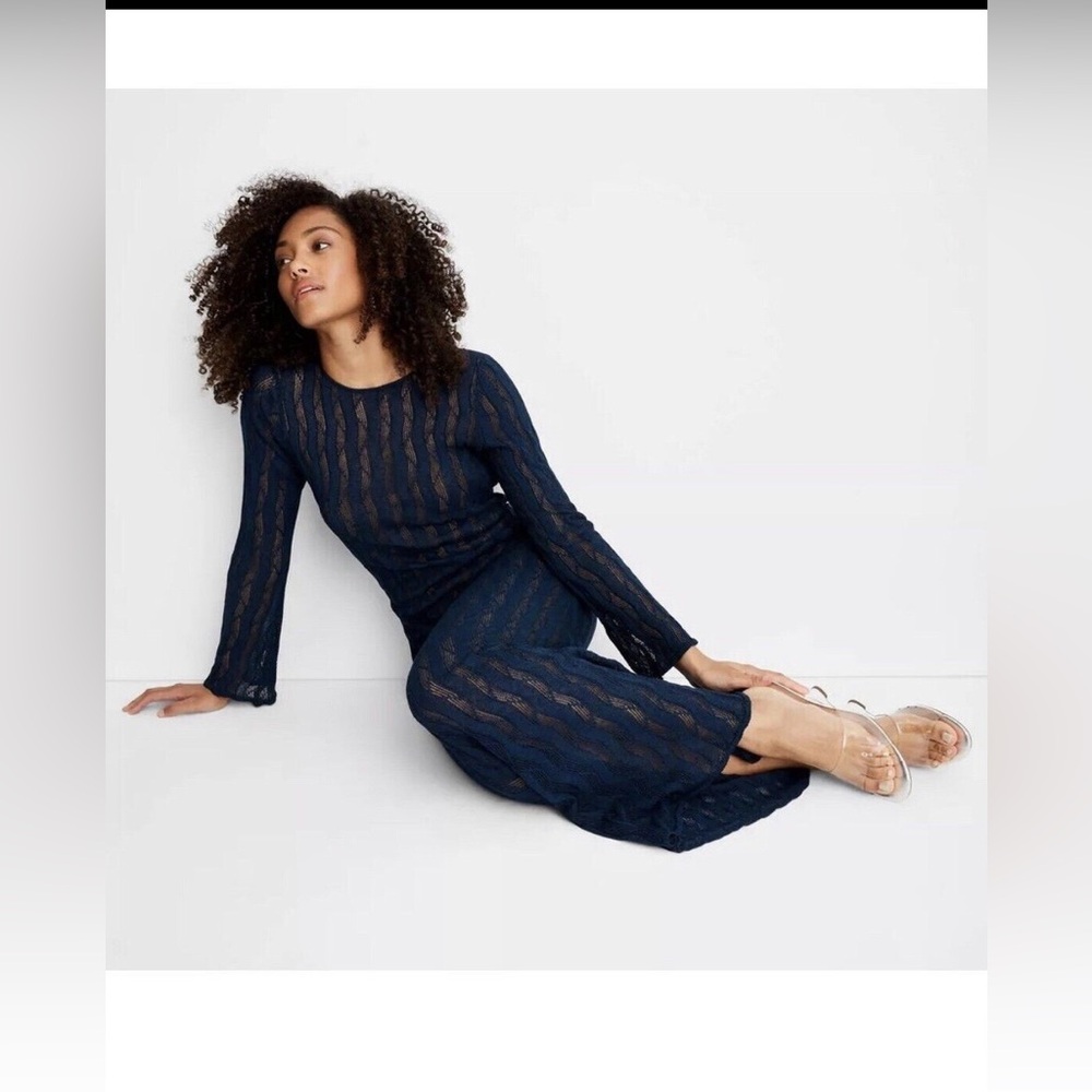 Women’s Summer Beach Cover Up Crochet Dress Navy Size S, NWOT - Picture 10 of 10